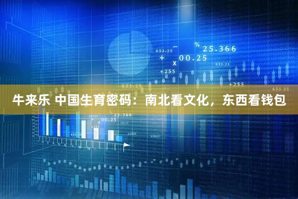 牛来乐 中国生育密码：南北看文化，东西看钱包