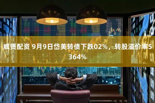 威贤配资 9月9日岱美转债下跌02%，转股溢价率5364%
